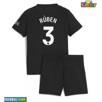 Manchester City Ruben Dias #3 Auswärts Trikotsatz Kinder 2025-26 Kurzarm (+ Kurze Hosen)